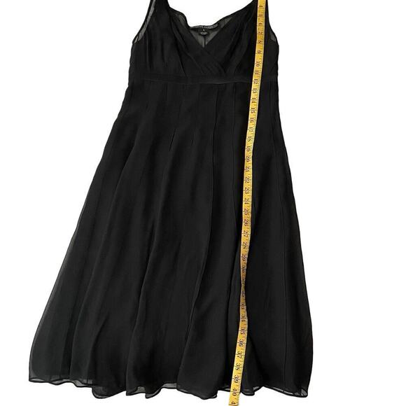 Vintage Anne Klein 100% Silk Sleeveless Dress Sz 4 Black Lined Flare Par… - Picture 5 of 7